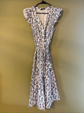 Tommy Hilfiger Blue Floral Wrap Maxi Dress